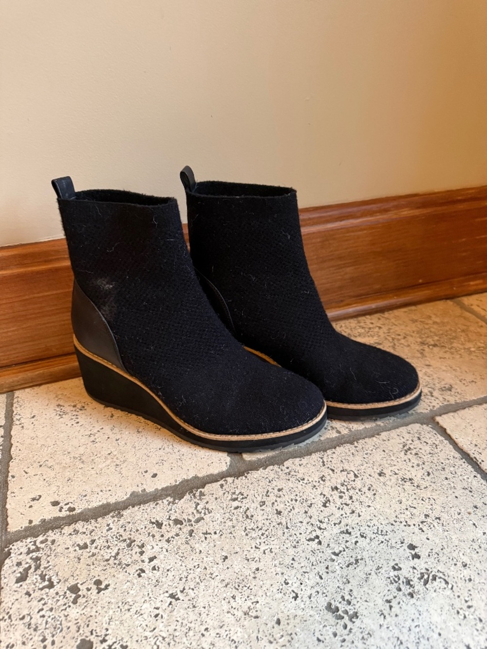 Söfft Black Wedge Ankle Boots